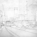 연필 풍경 스케치 이미지