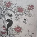 [옛 그림속 우리나무] 이암 ＜화조묘구도(花鳥猫狗圖)＞ 속 애기동백 이미지