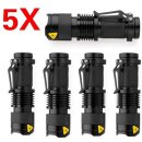 Mini Cree Q5 LED Flashlight Torch 7w 350lm Adjustable Focus Zoomable Light (Black) 이미지