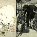 코끼리를 만지는 눈먼 장님(맹인; 소경)의 편견과 아집; 붓다(석가모니) 불교 우화 속담 이미지