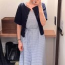 [유메르 UMER] 신세계 강남 유메르 쉘 반팔 원피스 블랙, 륀 리브 하프가디건 디네이비 피팅후기