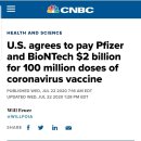 미국, 화이자·바이오 지급 합의 NTech $20억 코로나바이러스 백신의 1억 투여량 20억 달러, 이미지