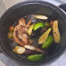닭, 가지, 방울토마토, 애호박 요리 이미지