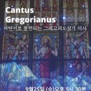 [Cantus Gregorianus] 9월 라틴어로 봉헌되는 그레고리오성가 미사 이미지