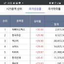 10월 7일 주가 상승률 상위 50종목! 위메이드맥스 30%상승!!! 이미지