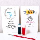 책속의 감성과 수채 캘리그라피 이미지