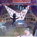 나무 밑 고양이 이미지