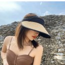 여성 밀짚모자 UV 자외선 차단 모자 썬캡 이미지