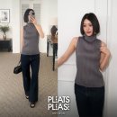 현이탑 | 플리츠플리즈 베이직 하이넥 베스트 나시 탑 그레이 사이즈 후기 코디 팁! 여름 최애 플리츠룩