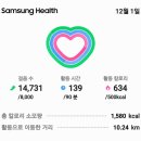 을사년마지막달첫날마을회관에서찾아가는건강프로그램교육에집사람하고참석팔찌두개를만들어커플인증사진을찍어카페저장걷기운동14,731보10.58km 이미지