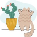 Cats and plants clipart for kids 이미지