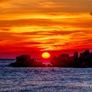 공현진 수뭇개바위 일출 이미지