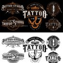 Set_of_vintage_tattoo_studio_logos_ 이미지