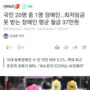 국민 20명 중 1명 장애인…최저임금 못 받는 장애인 평균 월급 37만원 이미지