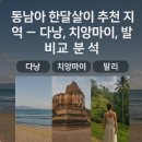 동남아 한달살기 추천 다낭, 치앙마이, 발리 비교