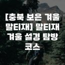 [충북 보은 겨울 말티재] 말티재 겨울 설경 탐방 코스