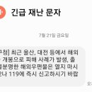 서울 광진구청에서 온 긴급 재난 문자 이미지