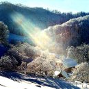 겨울 햇살 이미지, 눈 내리는 풍경 이미지