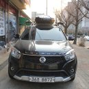 쌍용 코란도 C + 휴고 XT 4.2 블랙 루프박스 + CRB-4 가로바 + 휴고 루프형 자전거캐리어 장착사진 및 구매후기 이미지