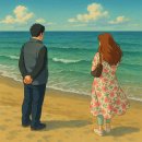 폴러브 동해바다 드라이브 여행중 인물 사진 지브리풍 이미지로 이미지