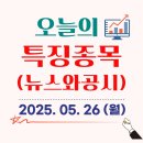2025.05.26 (월) - 오늘의 특징종목(뉴스&amp;공시)