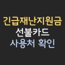 긴급재난지원금 선불카드 사용처
