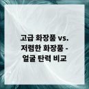 고급 화장품 vs. 저렴한 화장품 - 얼굴 탄력 비교
