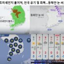 초미세먼지 흩어져, 전국 공기 질 회복 ~~~ 동해안 눈, 비 이미지