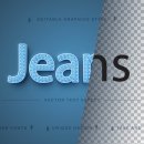 jeans textile editable text effect font style 이미지