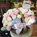 [울산비누꽃배달] 생신축하선물로 특별하게 선물된 시들지 않는 고급비누꽃바구니 이미지