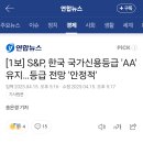 [1보] S&amp;P, 한국 국가신용등급 'AA' 유지…등급 전망 '안정적' 이미지