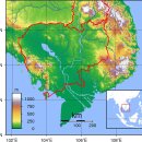 캄보디아 지도로 공부하는 지리와 지형 이미지