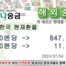 일본에서 한국으로 송금 현재환율 2024년07월04일 10시00현재 이미지