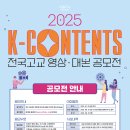 [공모전사이트] 2025 K-CONTENTS 전국고교 영상·대본 공모전 이미지