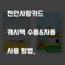 지역화폐 천안사랑카드 캐시백 이용 후기. 수동 &amp; 자동 사용 방법.