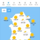 10월 10일 화요일 날씨 이미지