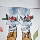 감성 일러스트 캘리그라피 이미지