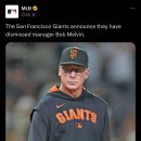 샌프란시스코 자이언츠 밥 멜빈 감독 경질 이미지