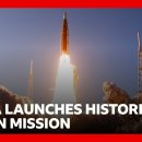 Artemis II roars into space on historic Moon mission | BBC News 이미지