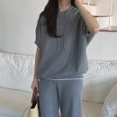 엘 후드 배색 루즈핏 후드니트 셋업 – 유니크한 디테일로 스타일 업!