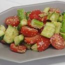 아침샐러드 토마토 오이샐러드 토마토샐러드 레시피 발사믹 식초 드레싱 만드는법 이미지