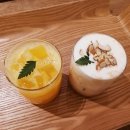 천안카페 눈들재 주식회사 구공 메뉴판 피치망고쥬스 아몬드크림라떼