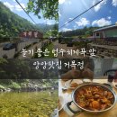 산장 러브스토리 | 양양맛집 아이들이 놀기 좋은 법수치계곡 앞 거목정과 산장러브스토리펜션