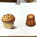 수채화로 그리는 디저트 이미지