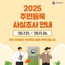 2025 주민등록 사실조사 안내 이미지