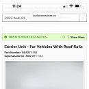 Audi Q5 Roof Rails 팝니다 이미지
