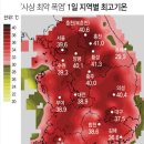 사상 최악의 폭염이었다는 2018년 8월 1일 기온 이미지