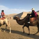 실크로드 사막 여행: 중국 간쑤성 둔황 명사산 경관구 이미지