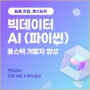 [국비무료교육] 빅데이터와 AI(파이썬) 개발자 취업교육생 모집(비전공자 가능!) 이미지