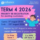 Term 4 Priority Re-Registration for existing customers is now official open 이미지